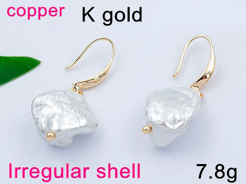 Aretes diseño perla barroca 1cm