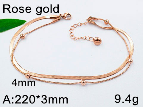 Tobillera RoseGold doble cadena