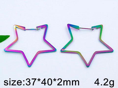 Argollas silueta estrella tornasol
