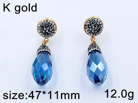 Aretes colgantes 4.7cm cristal celeste