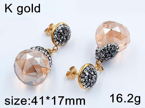 Aretes colgantes Cristal ambar 4cm