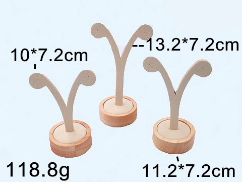 Set 3 exhibidores beige para aretes