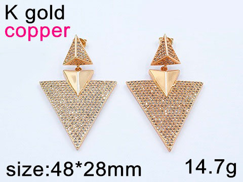Aretes Triángulos con pedrería