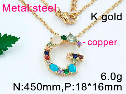 Collar Dije G pedrería multicolor