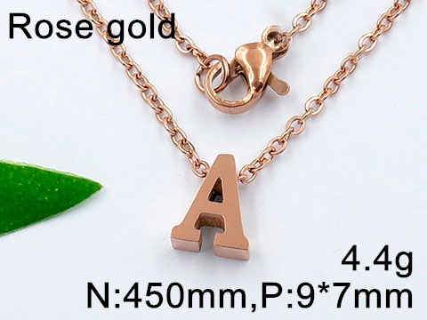Collar Rosa letra A