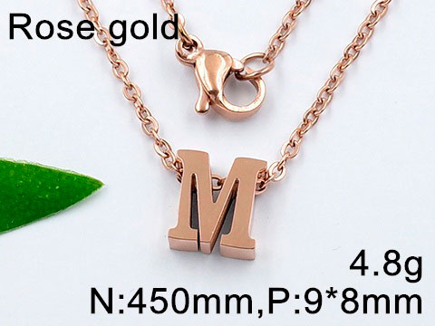 Collar Rosa letra M