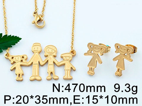 Set dorado familia niño y niña
