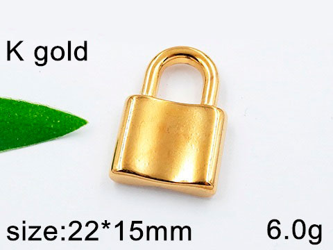 Paq. 10 Dijes dorado tipo candado 2.2cm*1.5cm