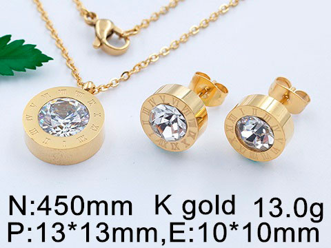 Set dorado diseño Cartier dije circonia blanca