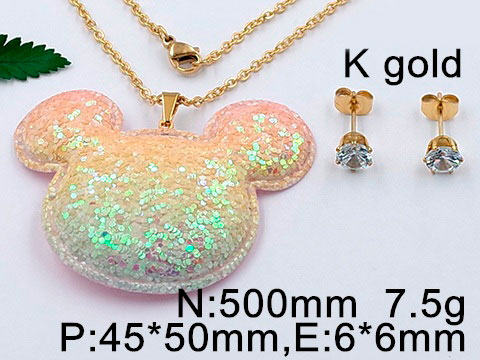 Set dorado dije Mickey M 5cm