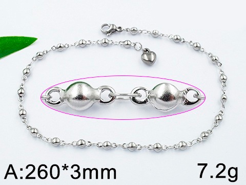 Tobillera plateada 26cm*3mm
