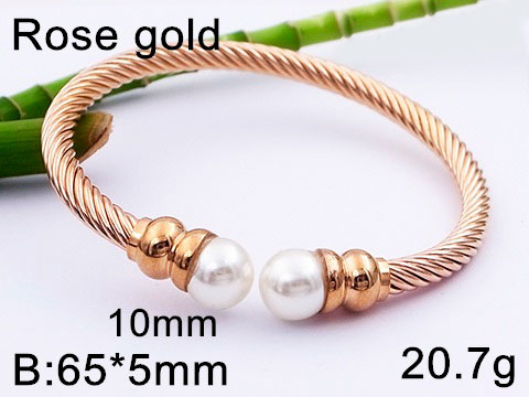 Brazalete rosa entorchado con perlas
