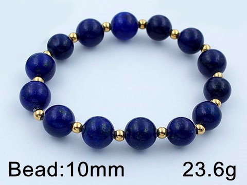 Pulsera piedra Jaspe azul con dorado bolitas 1cm