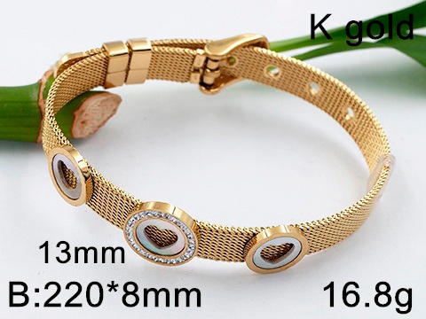 Brazalete dorado cincho Charms de corazón