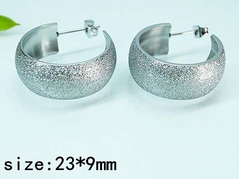 Argollas plateadas acabado escarchado