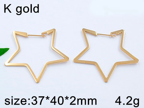 Argollas doradas silueta estrella 3.7cm