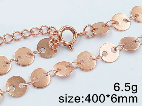 Cadena rose gold 40cm círculos 6mm