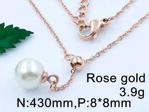 Set rose gold Collar y anillo con perla blanca