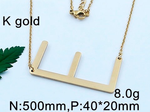 Collar dorado 50cm Letra E