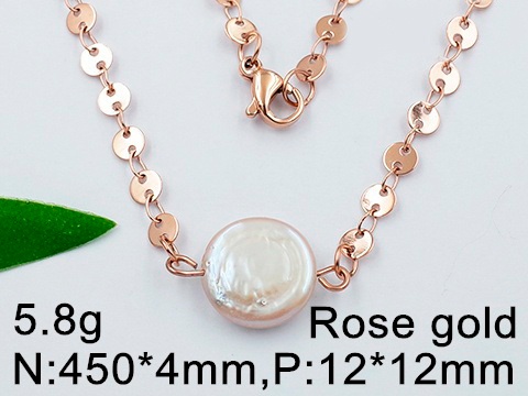 Collar Rose gold perla baroca 1.2cm