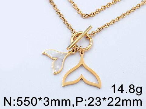 Set dorado Collar 55cm y anillo #8 con perla