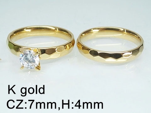 Set dorado anillo y argolla acabado biselado