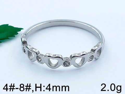 Anillo plateado corazoncitos y circonias