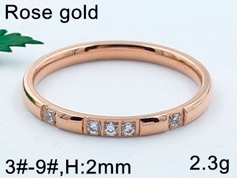 Argolla Rose gold con finas circonias