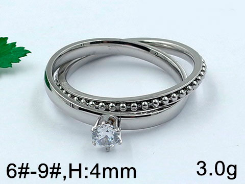 Anillo plateado doble enlazado circonia y bolitas