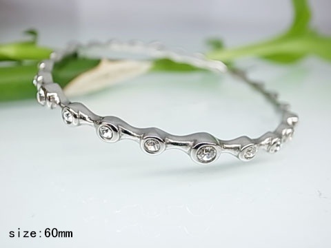 Brazalete plateado circonias en alto 60mm