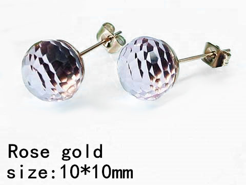 Aretes Rosegold piedra biselada lila