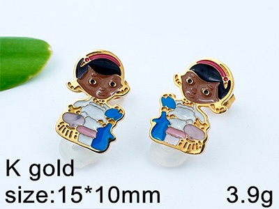 Aretes dorados "Doctora Juguetes y Felpita"