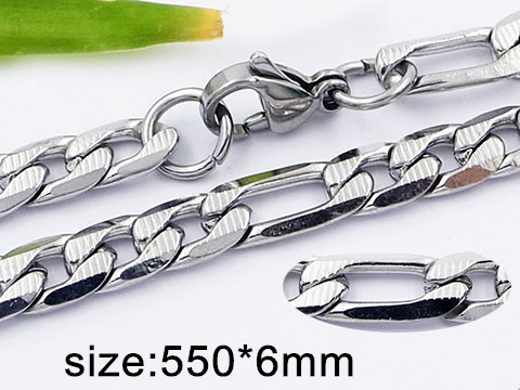 Cadena plateada Diseño Cartier plana 55cm*6mm