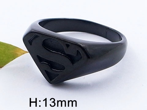 Anillo negro con emblema "Superman"