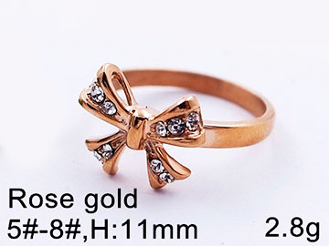 Anillo rose gold diseño Moñita circonias