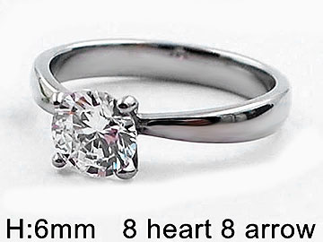 Anillo plateado con circonia en alto 6mm