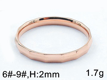 Anillo rose gold argolla diseño biselado