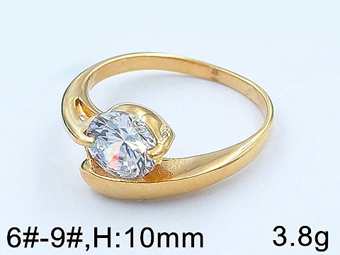 Anillo dorado con circonia al centro