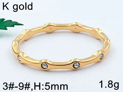Anillo dorado delgado circonias peq. Alrededor