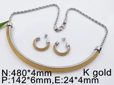 Set de collar plateado combinado con dorado