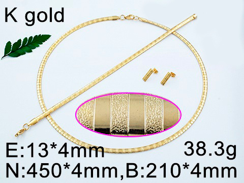 Set dorado Omega, pulsera y aretes flexibles