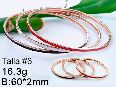 Set Rosegold Brazaletes 60mm y anillos talla #6