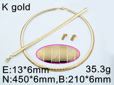 Set dorado omega, pulsera y aretes flexibles
