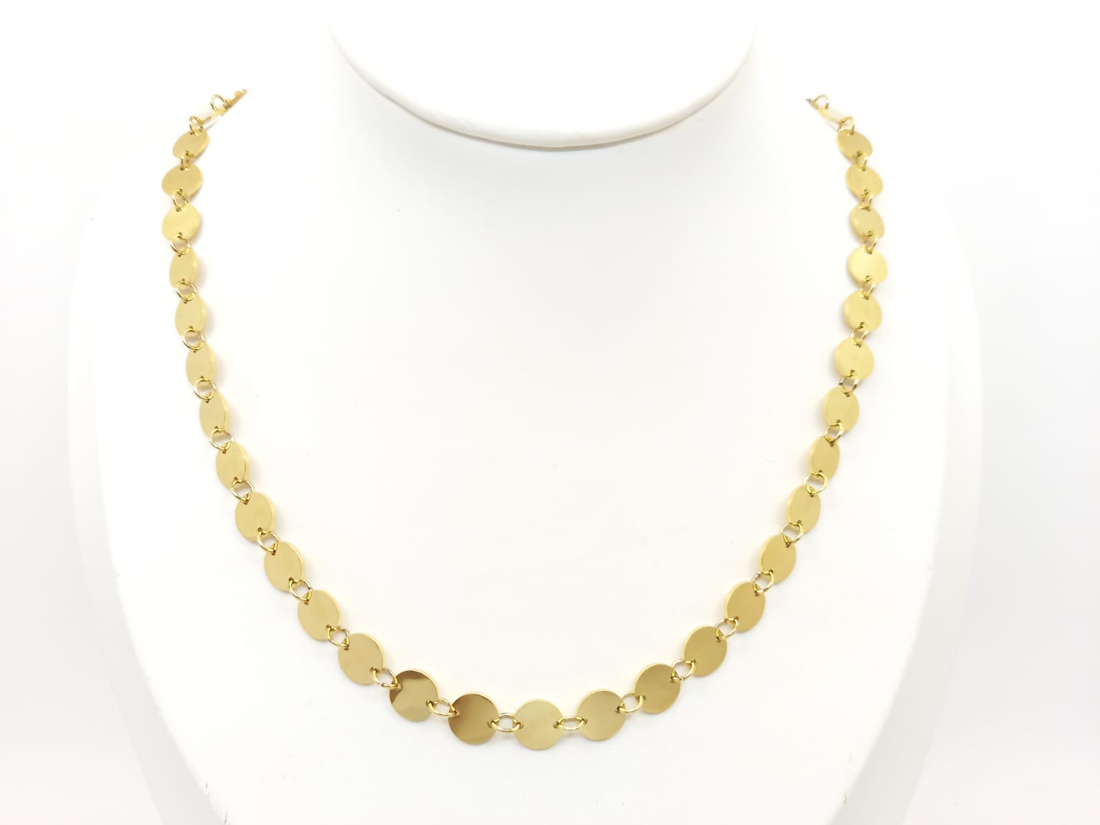 Collar Dorado corto estabón 7mm x 40cm