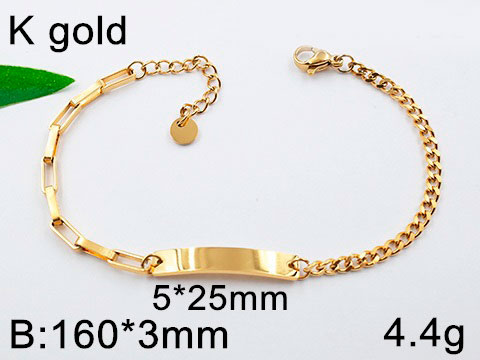 Pulsera dorada pequeña placa al centro