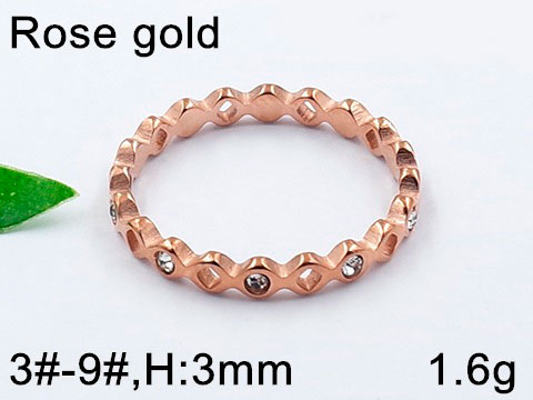 Anillo rose gold con circonias intercaladas