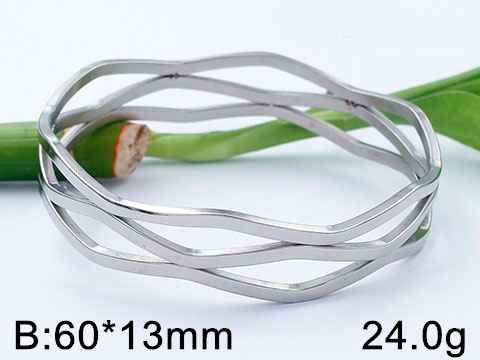 Brazalete plateado diseño zigzag 6cm