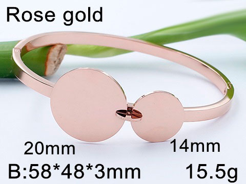 Brazalete rose gold círculos planos