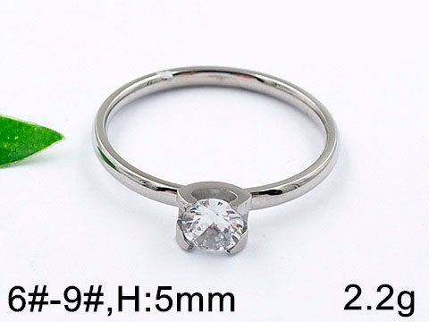 Anillo plateado con circonia 5mm