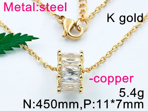 Collar roll con circonias rectangulares